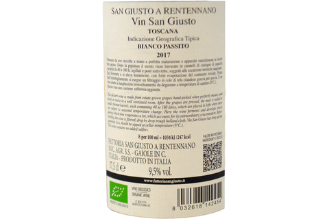 TOSCANA IGT BIANCO PASSITO BIO "VIN SAN GIUSTO" 2017 - SAN GIUSTO A RENTENNANO