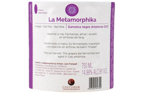 VINO TINTO GARNATXA NEGRE AMPHORA "METAMORPHIKA" 2021 - COSTADOR