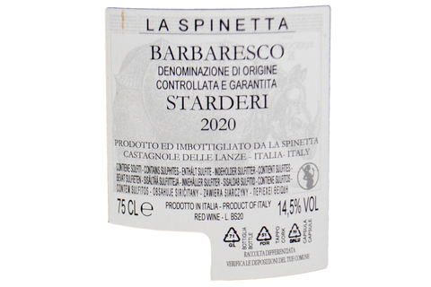 BARBARESCO DOCG "VÜRSU STARDERI" 2020 - LA SPINETTA RIVETTI