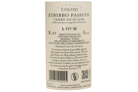 ZIBIBBO PASSITO TERRE SICILIANE IGP 2022 (0,5 L) - CANTINE COLOSI