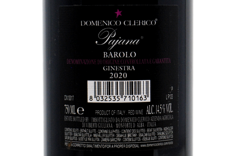 BAROLO DOCG GINESTRA "PAJANA" 2020 - DOMENICO CLERICO