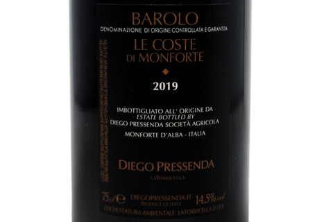 BAROLO DOCG "LE COSTE DI MONFORTE" 2019 - DIEGO PRESSENDA