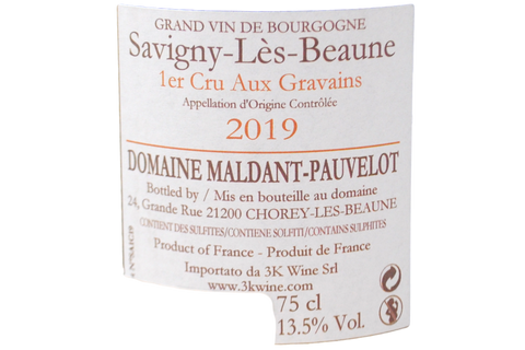 SAVIGNY-LES-BEAUNE ROUGE PREMIER CRU "AUX GRAVAINS" 2019 - DOMAINE MALDANT PAUVELOT