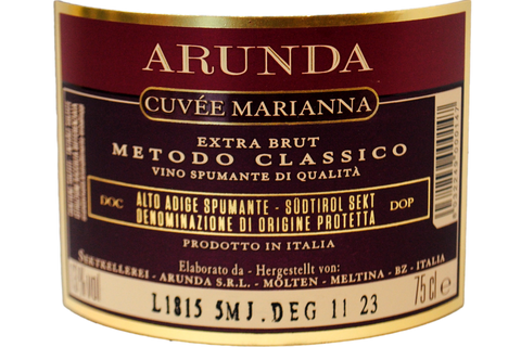 METODO CLASSICO ALTO ADIGE DOP EXTRA BRUT "CUVEE MARIANNA" - ARUNDA