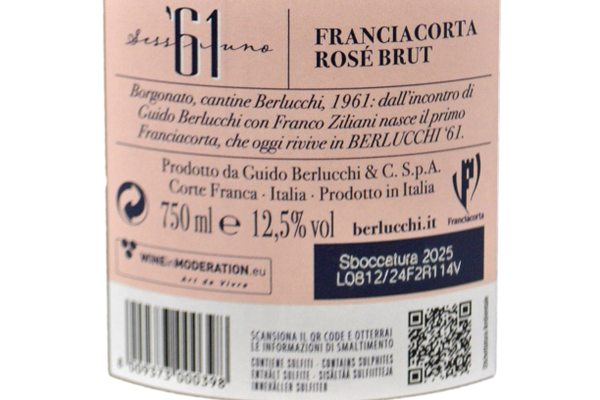 FRANCIACORTA DOCG BRUT ROSÉ '61 - BERLUCCHI