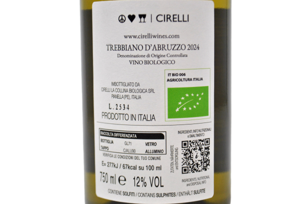 TREBBIANO D'ABRUZZO DOC BIO 2024 - AZIENDA AGRICOLA CIRELLI