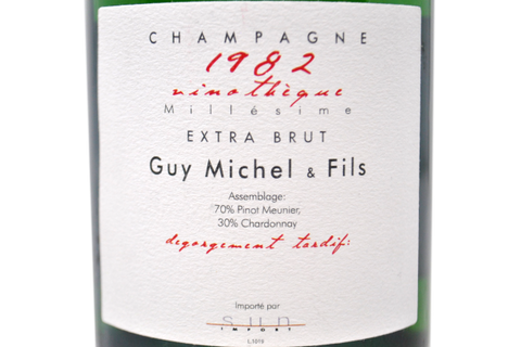 CHAMPAGNE EXTRA BRUT "VINOTHEQUE" 1982 - GUY MICHEL ET FILS