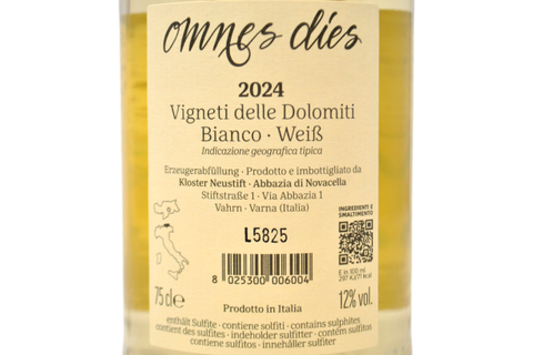 VIGNETI DELLE DOLOMITI BIANCO IGT "OMNES DIES" 2024 - ABBAZIA DI NOVACELLA