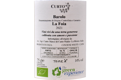 BAROLO DOCG "LA FOIA" 2021 - NADIA CURTO