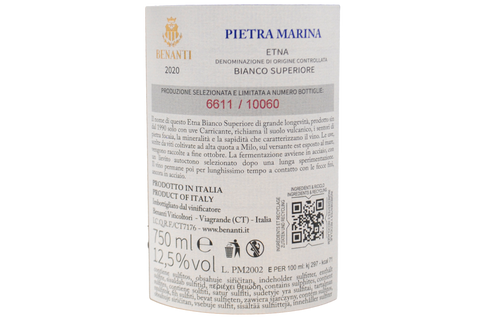 ETNA SUPERIEUR BLANC DOC "PIETRA MARINA" 2016 - BENANTI