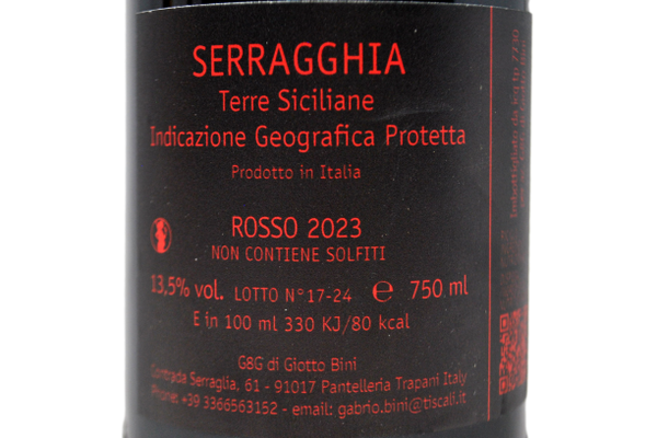 TERRE SICILIANE IGP SERRAGGHIA ROSSO "ONDA" 2023 - GIOTTO BINI