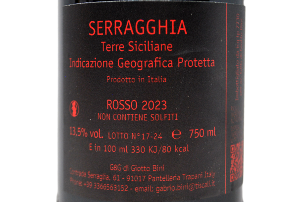 TERRE SICILIANE IGP SERRAGGHIA ROSSO "ONDA" 2023 - GIOTTO BINI
