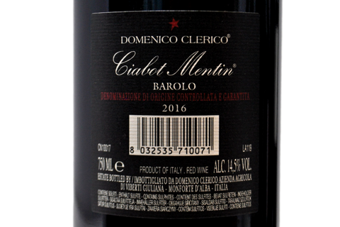 BAROLO DOCG "CIABOT MENTIN" 2016 - DOMENICO CLERICO