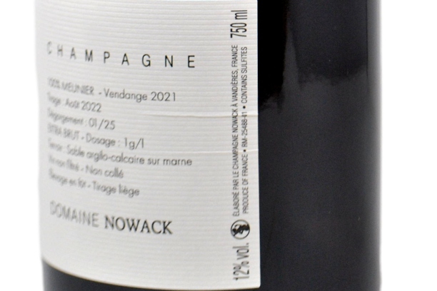 CHAMPAGNE EXTRA BRUT 100% MEUNIER "LA FONTINETTE" 2021 - CHAMPAGNE NOWACK