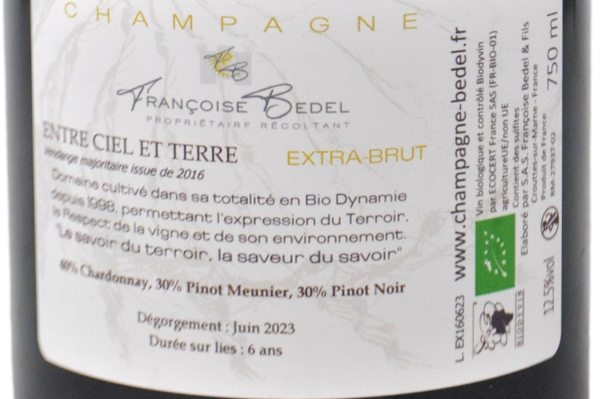 CHAMPAGNE BIODINAMICO BRUT "ENTRE CIEL ET TERRE" (2016) - FRANCOISE BEDEL ET FILS