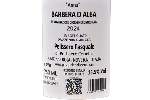 BARBERA D'ALBA DOC "ANNA" 2024 - PELISSERO