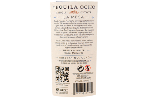 MEXICO TEQUILA BLANCO 100% DE PURO AGAVE - OCHO