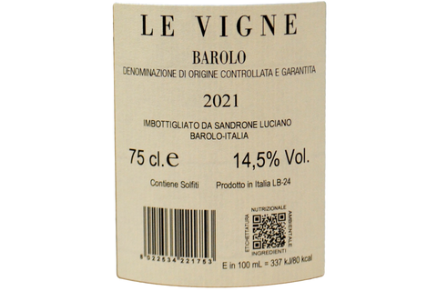 BAROLO DOCG "LE VIGNE" 2021 - LUCIANO SANDRONE