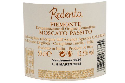 MOSCATO PASSITO DOC "REDENTO" 2020 - AZIENDA AGRICOLA CAUDRINA