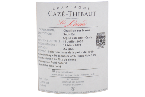 CHAMPAGNE NATURE "LES LERIENS" 2019 - CAZÉ THIBAUT