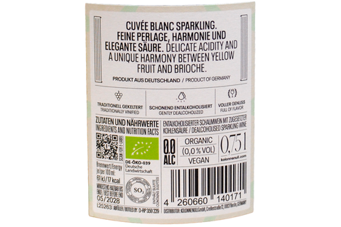 ALCOHOL FREE CUVÉE BLANC BIO "0,0 ALC" - KOLONNE NULL