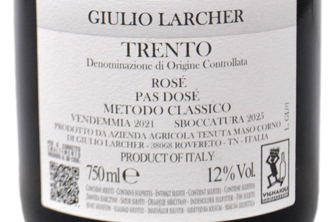 TRENTO DOC ROSÉ PAS DOSÉ 2021 - GIULIO LARCHER - TENUTA MASO CORNO