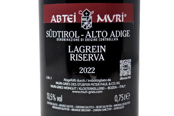 SUDTIROL DOC LAGREIN RISERVA "ABTEI MURI" 2022 - MURI-GRIES