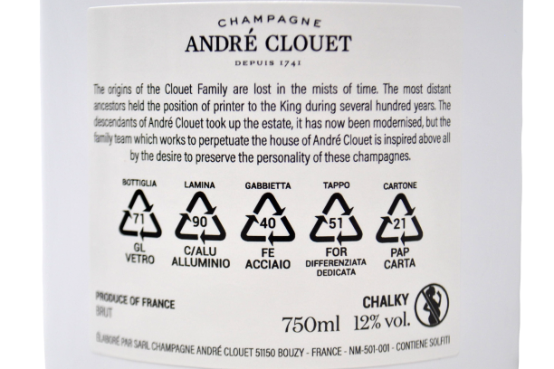 CHAMPAGNE BLANC DE BLANCS BRUT A BOUZY "CHALKY" ASTUCCIATO - ANDRÉ CLOUET