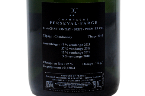 CHAMPAGNE BLANC DE BLANCS EXTRA BRUT CHAMERY PREMIER CRU "CUVÉE DE CHARDONNAY" - PERSEVAL-FARGE