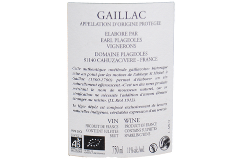 GAILLAC MAUZAC NATURE BIO 2021 - DOMAINE DE PLAGEOLES