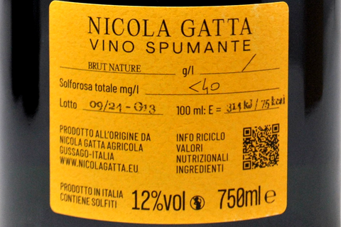 VINO SPUMANTE METODO PERPETUO NATURE BLANC DE NOIRS 36 LUNE "11.21" - NICOLA GATTA