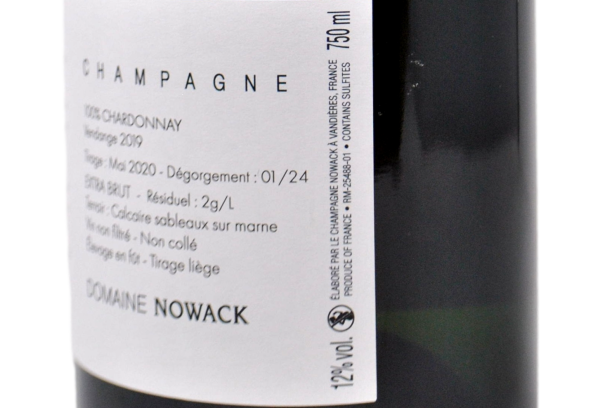 CHAMPAGNE EXTRA BRUT BLANC DE BLANCS "LA TUILERIE" 2019 - CHAMPAGNE NOWACK