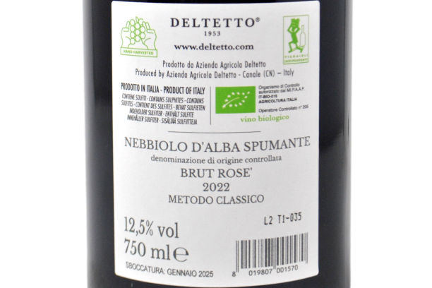 METODO CLASSICO NEBBIOLO D'ALBA DOC BRUT ROSE' DE NOIRS 2022 - DELTETTO