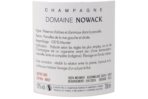 CHAMPAGNE EXTRA BRUT 100% MEUNIER "AUTRE CRU" - CHAMPAGNE NOWACK