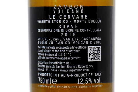 LE CERVARE SOAVE DOC VIGNETO STORICO MONTE DUELLO 2019 - ZAMBON VULCANO