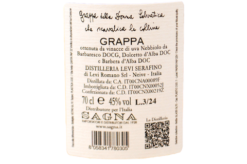 GRAPPA PAGLIERINA "DELLA DONNA SELVATICA CHE SCAVALICA LE COLLINE A UNA A UNA" IN ASTUCCIO - DISTILLERIA LEVI SERAFINO