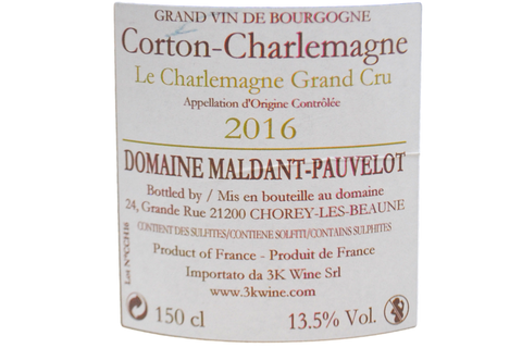 CORTON-CHARLEMAGNE GRAND CRU "LE CHARLEMAGNE" 2016 MAGNUM - DOMAINE MALDANT PAUVELOT