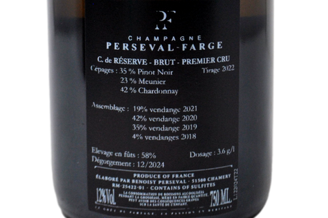 CHAMPAGNE BRUT CHAMERY PREMIER CRU "CUVEE DE RESERVE" - PERSEVAL-FARGE