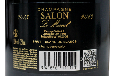 CHAMPAGNE BRUT BLANC DE BLANCS "CUVEE S LE MESNIL" 2013 CASSETTA LEGNO - SALON