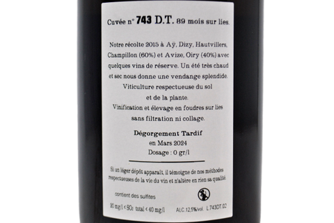 CHAMPAGNE EXTRA BRUT "CUVÉE N°743 DÉGORGEMENT TARDIF (MARZO 2024)" - JACQUESSON