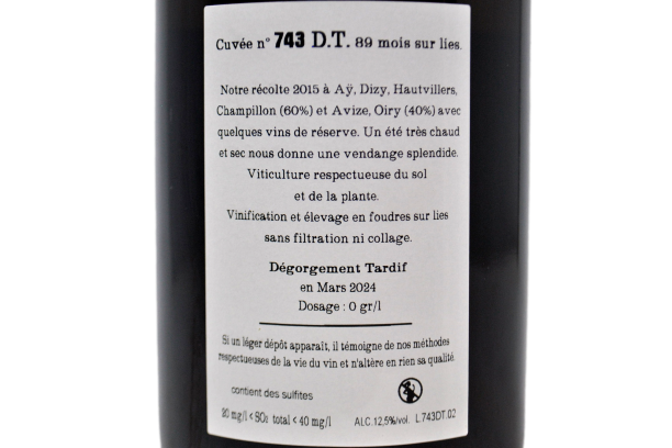 CHAMPAGNE EXTRA BRUT "CUVÉE N°743 DÉGORGEMENT TARDIF (MARZO 2024)" - JACQUESSON