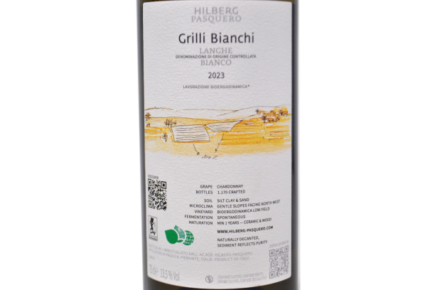 LANGHE DOC CHARDONNAY "GRILLI BIANCHI" 2023 - HILBERG PASQUERO
