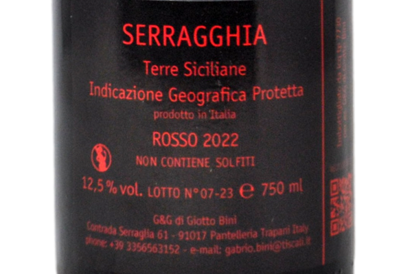 TERRE SICILIANE IGP SERRAGGHIA ROSSO "FANINO" 2022 - GIOTTO BINI
