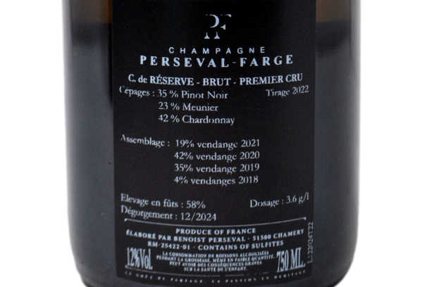 CHAMPAGNE BRUT CHAMERY PREMIER CRU "CUVEE DE RESERVE" - PERSEVAL-FARGE