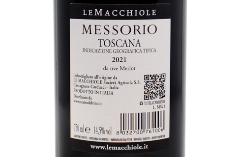 TOSCANA IGT "MESSORIO" 2021 - LE MACCHIOLE