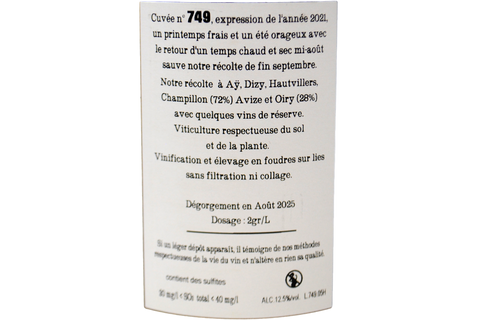 CHAMPAGNE EXTRA BRUT "CUVÉE 749" - JACQUESSON