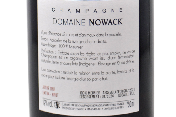 CHAMPAGNE EXTRA BRUT 100% MEUNIER "AUTRE CRU" - CHAMPAGNE NOWACK