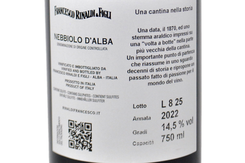 NEBBIOLO D'ALBA DOC 2022 - FRANCESCO RINALDI & FIGLI