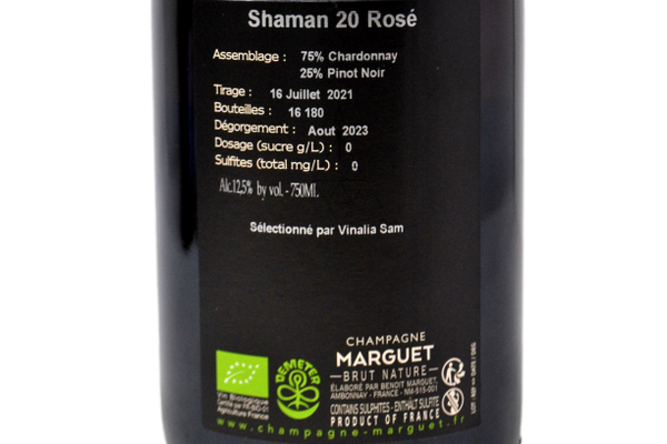 CHAMPAGNE BIO ROSÉ BRUT NATURE "SHAMAN 20" GRAND CRU - MARGUET