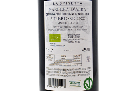 BARBERA D'ALBA DOC SUPERIORE BIO "GALLINA" 2022 - LA SPINETTA